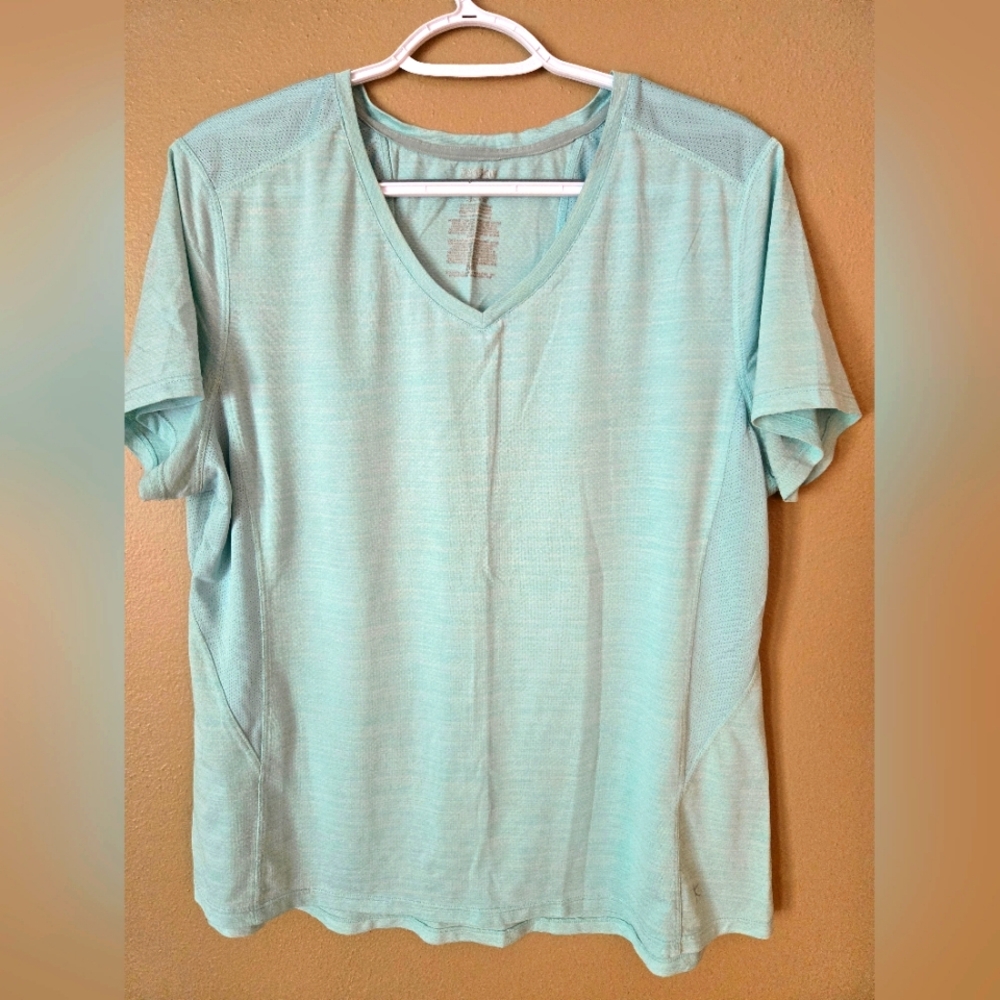 Light Blue V-Neck Performance Tee